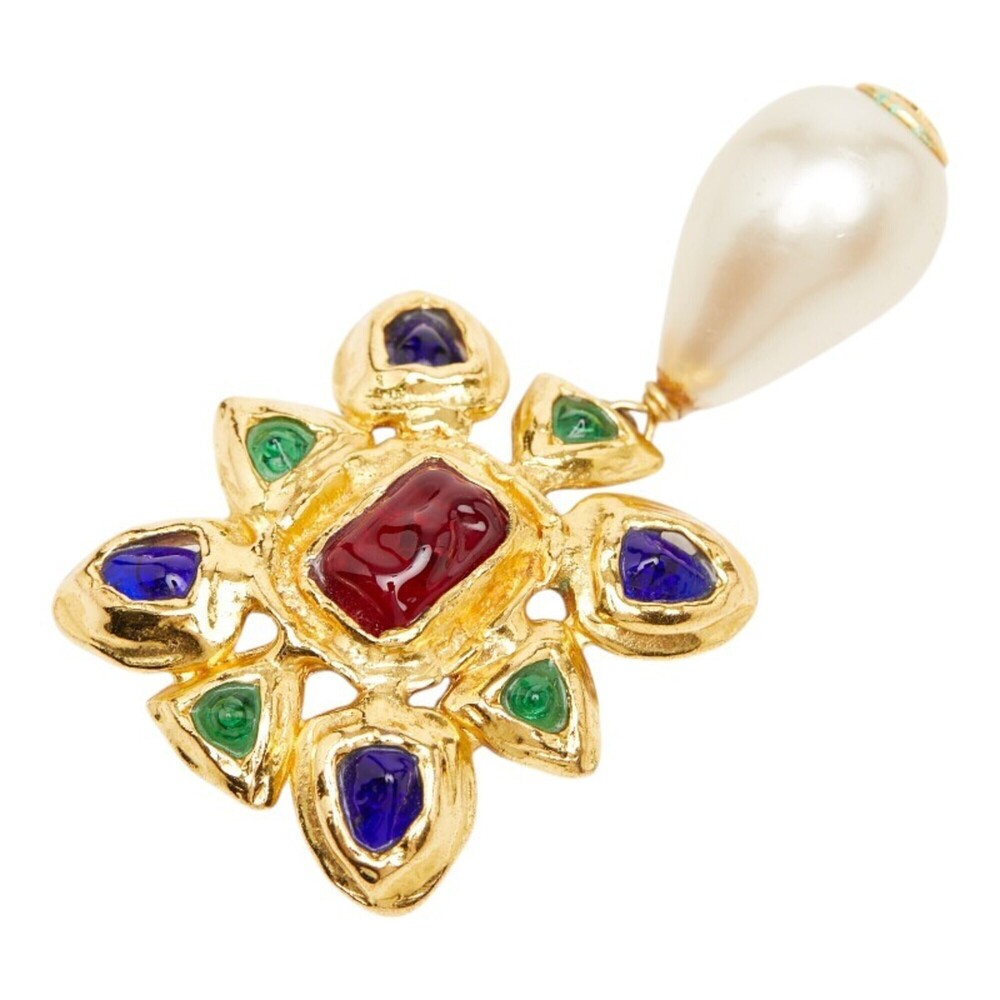 CHANEL Vintage Black Pearl Brooch